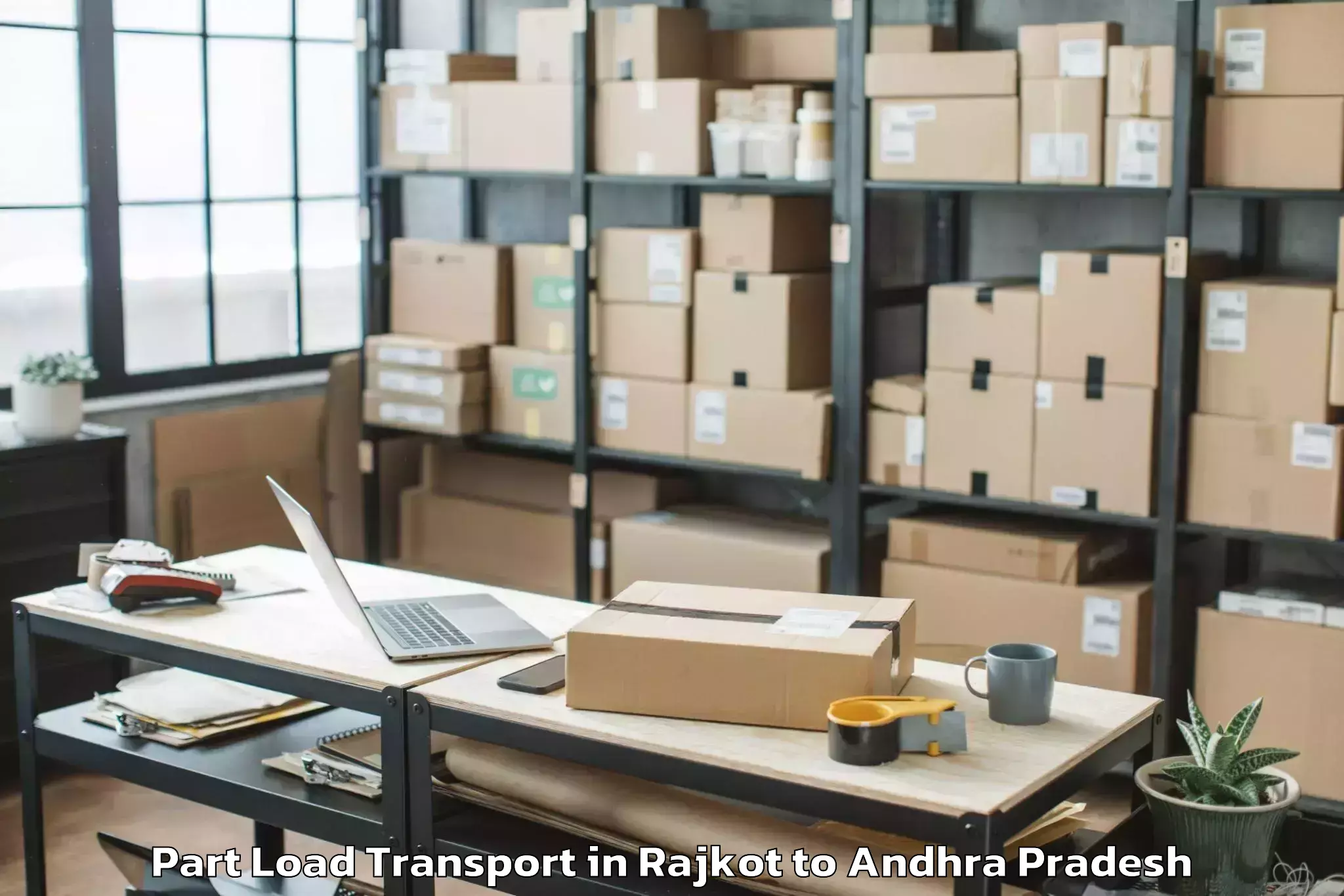 Book Rajkot to Gudlavalleru Part Load Transport Online